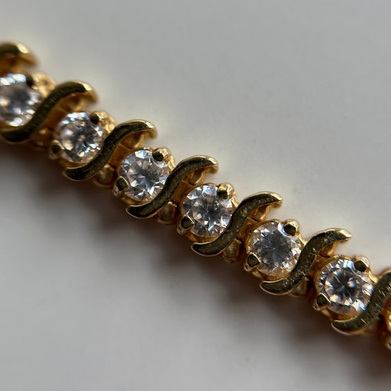 Estate 14KT Gold Bracelet with Synthetic Stones, … - image 5