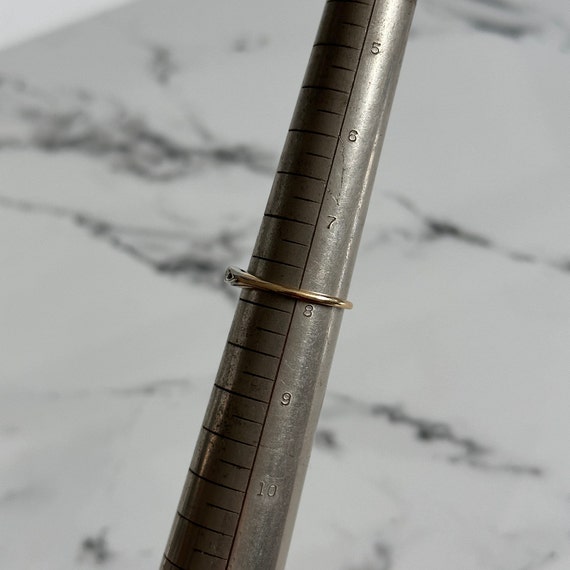 14-18KT Gold Stackable Diamond Ring, Thin White a… - image 9