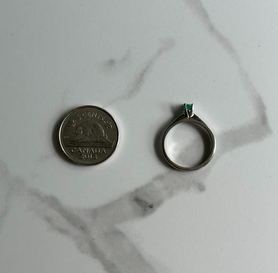 Small Emerald Stone Ring, Solitaire Green Stone R… - image 10