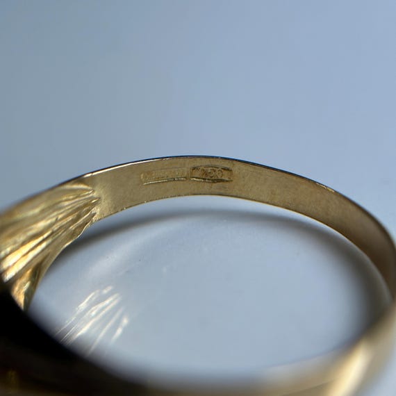 Solid 18KT Gold Blank Signet Ring, Simple Rectang… - image 12