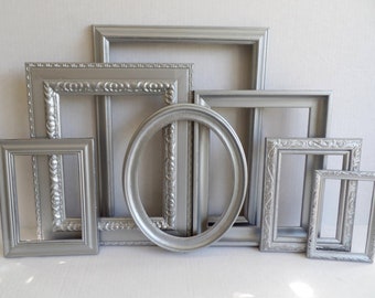 Metallic Silver Gallery Wall Frame Set - Ornate Romantic Wedding - Vintage Collection