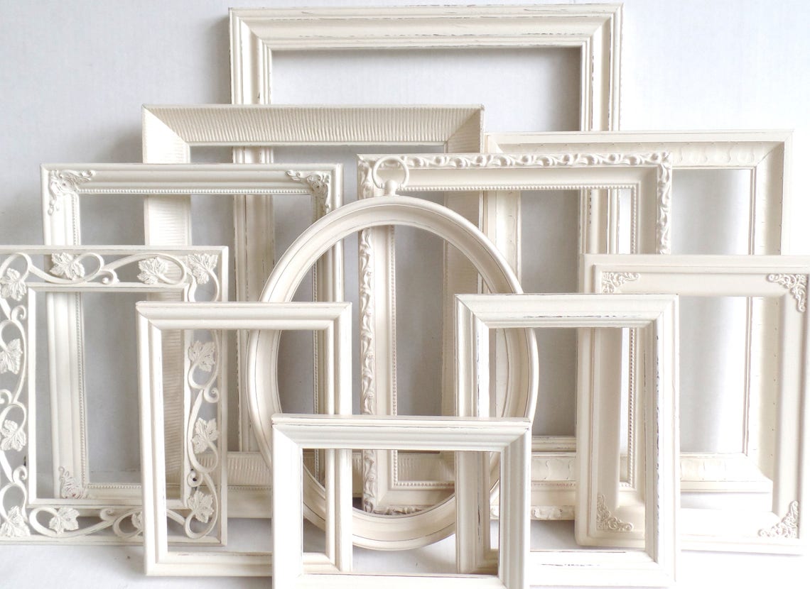 Antique White PICTURE FRAMES Set Nursery Frames Wedding Etsy