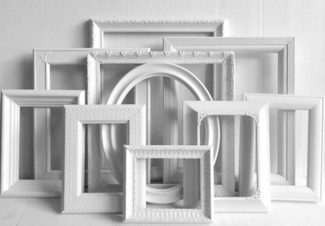 White Picture Frame Set Bright White Farmhouse Decor Ornate Frames