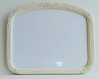 Large Ornate Oval Picture Frame - 16x20 - Arched Wood - Antique White - Distressed - Vintage - Wedding Portrait Frame - Gallery Wall - Gift