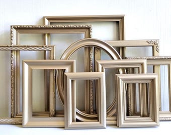Champagne Gold Picture Frame Set – Vintage Gallery Wall