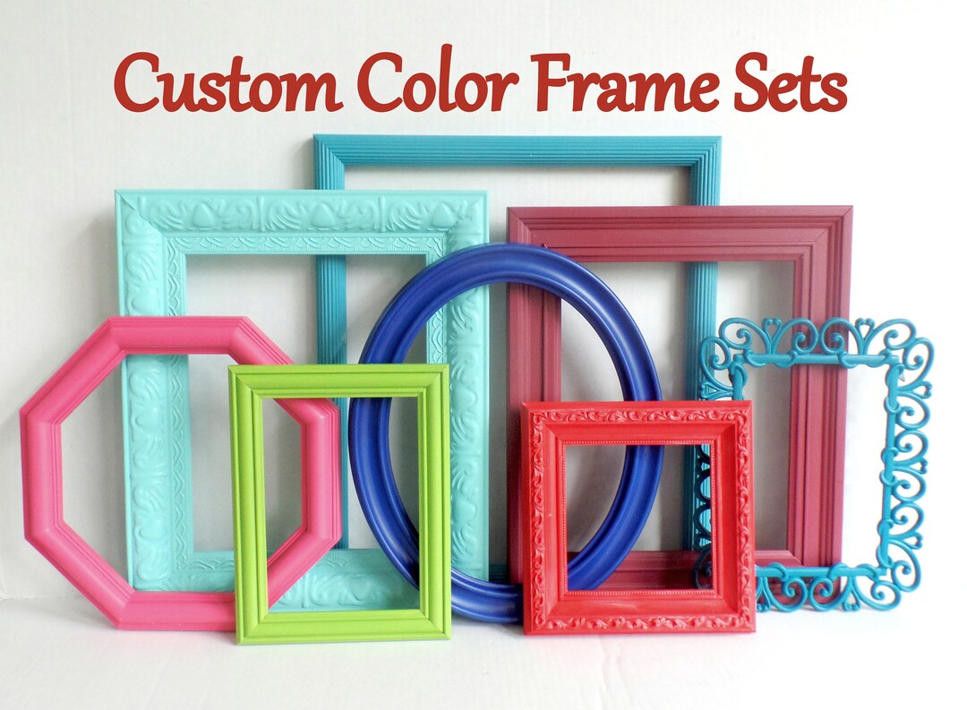 Custom Color Picture Frame Set Bright Colorful Frames Etsy