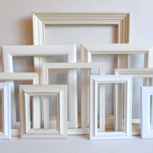 Antique White PICTURE FRAMES Set Nursery Frames Wedding Etsy