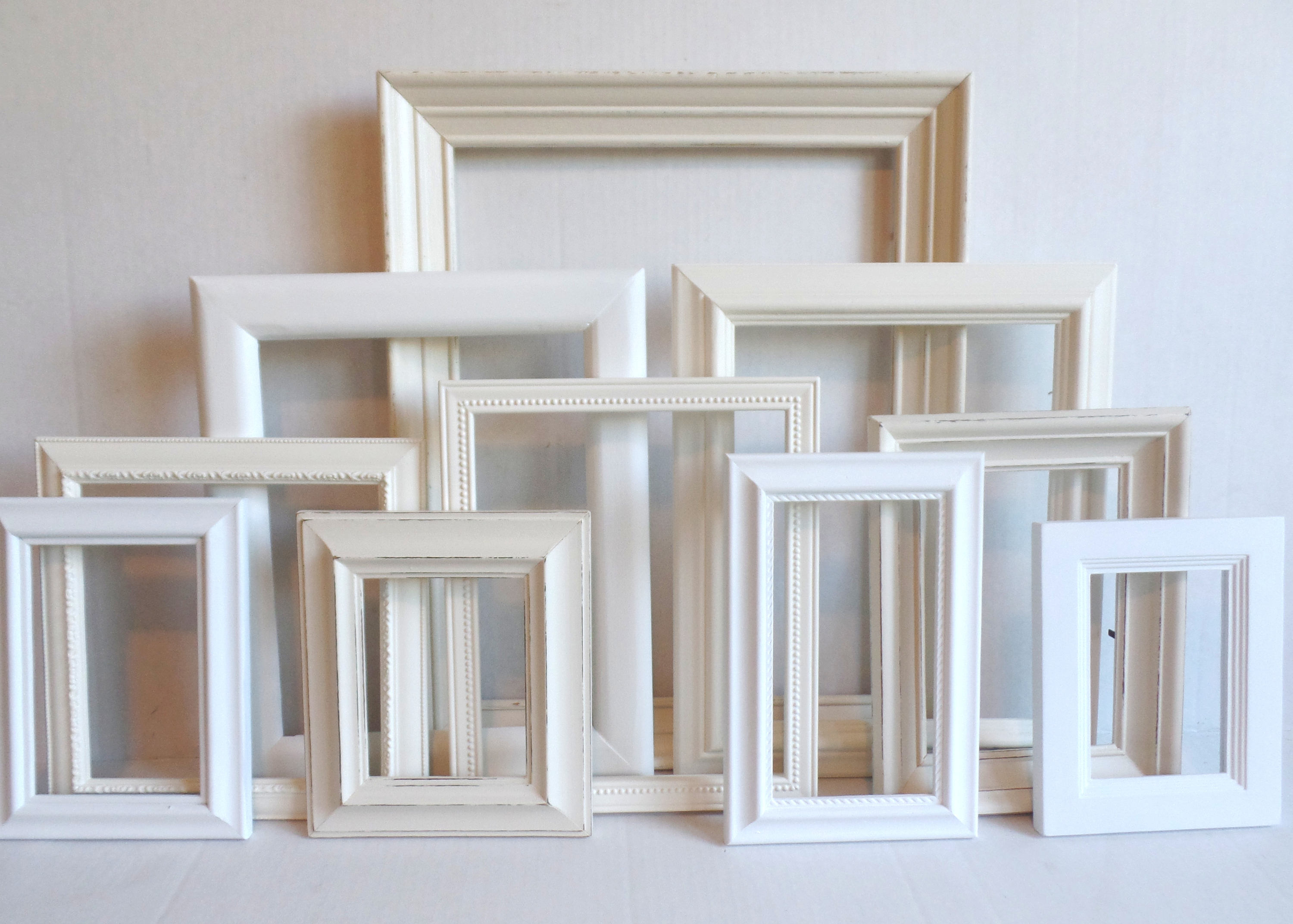 Mixed Whites PICTURE FRAMES Set Farmhouse Style Antique Etsy