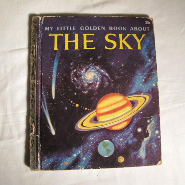 Vintage My Little Golden Book About The Sky