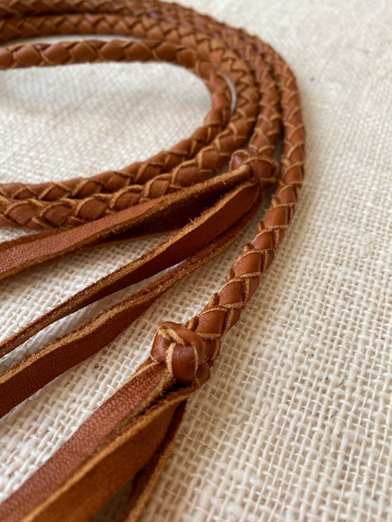 ENSIGN ROPE BELT, Braided Leather Belt, Leather Tassel Belt 