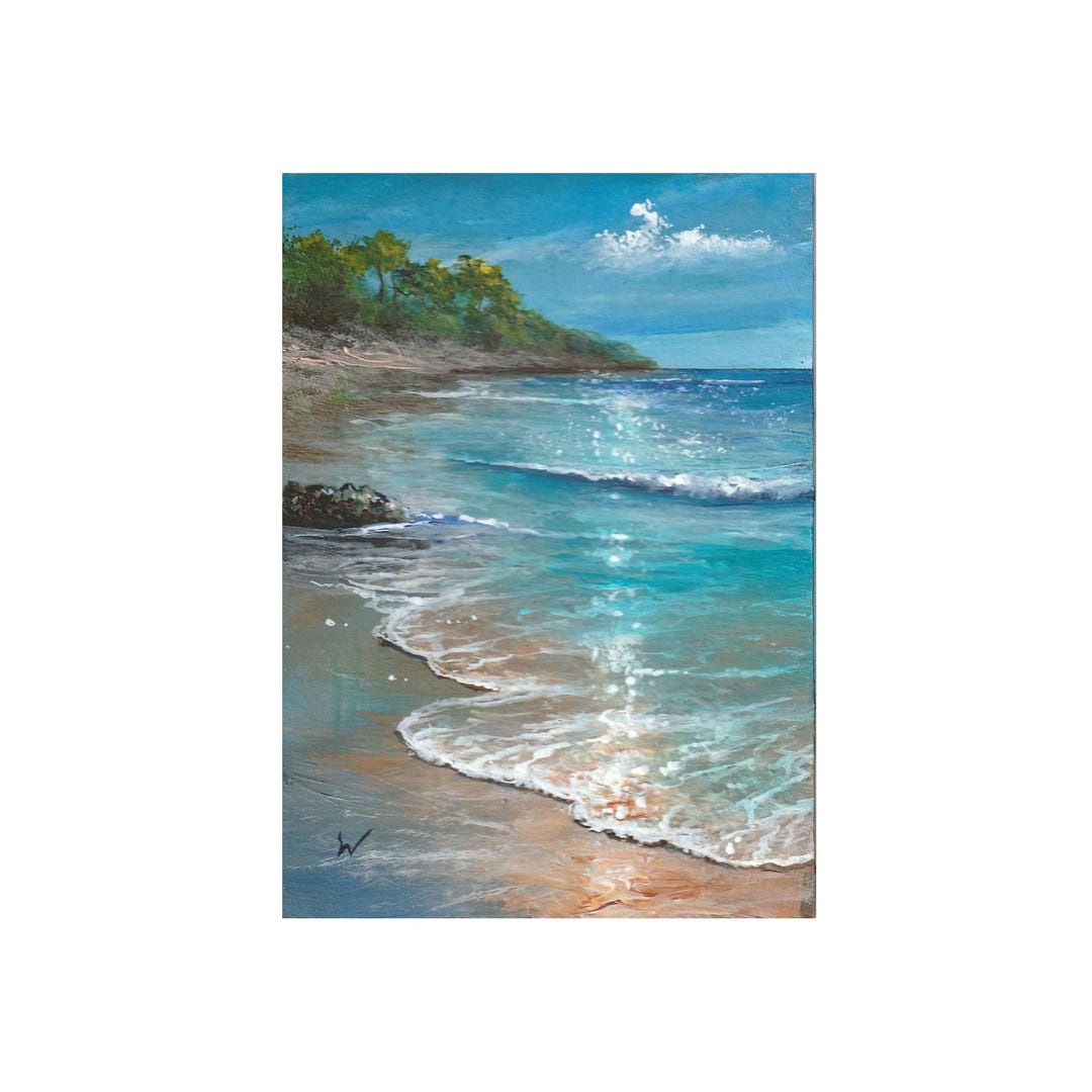 ACEO Original Seascape 1105 Miniature Painting, Ocean Wave Tropical ...