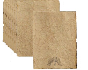 Stegosaurus Ruggedly Antiqued Paper - 10 Sheets