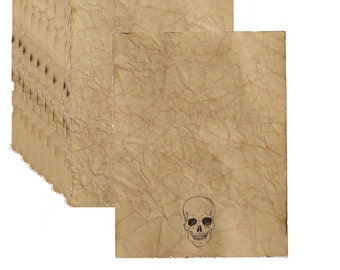 Tête de mort - Papier vieilli - 10 feuilles
