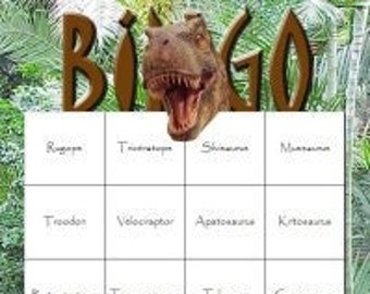 Prehistoric Dinosaur Themed Bingo Set