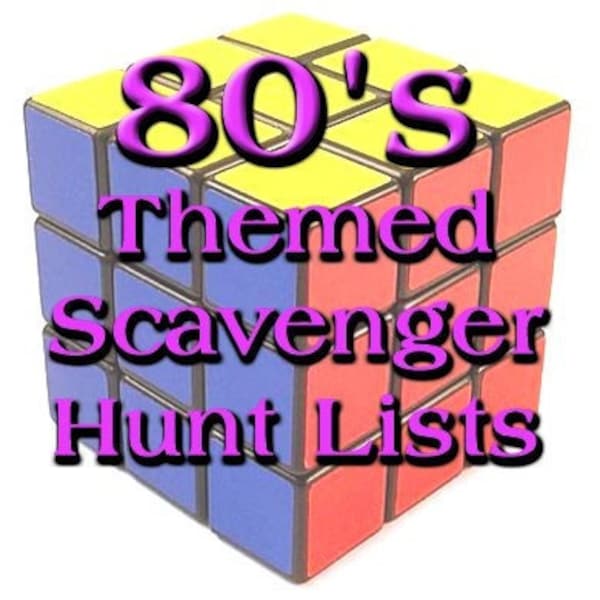 1980s Themed Scavenger Hunt List Collection