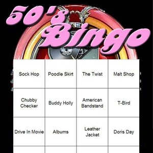 1950's Themed Bingo Set