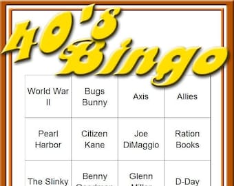 1940's Themed Bingo Set