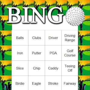 Golf Themed Bingo Set