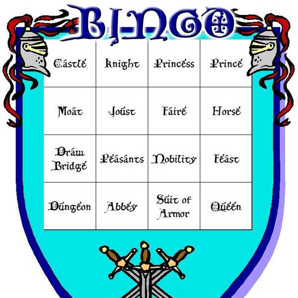 Medieval Themed Bingo Set