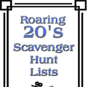 Roaring 20&#39;s Themed Scavenger Hunt List Collection