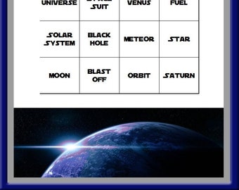 Outer Space Themed Bingo Set