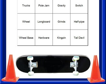 Skateboard Themed Bingo Set