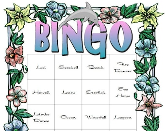 Hawaiian Luau Themed Bingo Set