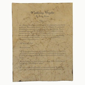 Wuthering Heights - Antiqued reproduction of first page