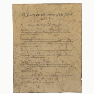 Journey to the Center of the Earth - Antiqued reproduction of first page