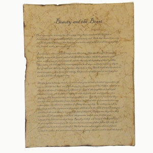 Beauty and the Beast - Antiqued reproduction of first page