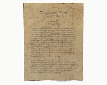 La guerre des mondes - Reproduction vieillie de la première page