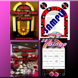 1950s Party Games – Bingo, Treasure Hunt, and Party Ideas (Digital Download)
