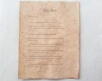Antiqued Genesis Page Reproduction – Holy Bible Print