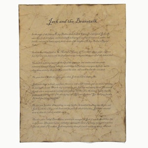 Jack and the Beanstalk - Antiqued reproduction of first page