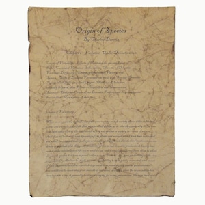 Origin of Species - Antiqued reproduction of first page