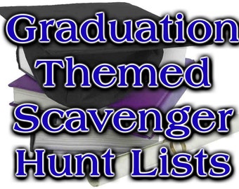 Graduation Themed Scavenger Hunt List Collection