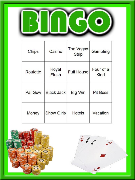 Casino Themed Bingo Set Etsy