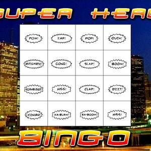 Super Hero Themed Bingo Set