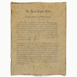 The Brave Little Tailor - Antiqued reproduction of first page