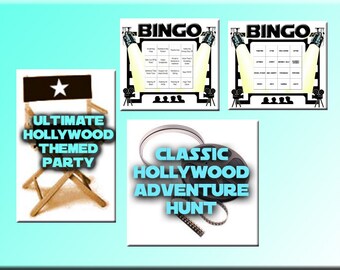 3 Hollywood Party Games Bundle – Bingo, Treasure Hunt (Digital Download)