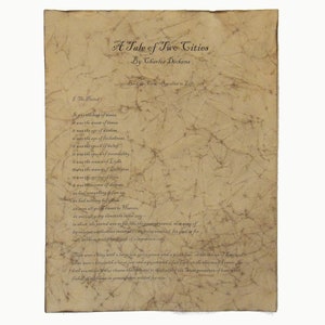 A Tale of Two Cities - Antiqued reproduction of first page