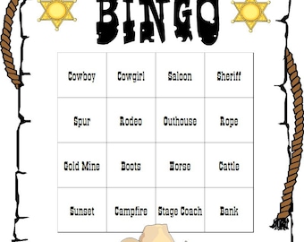 Set da bingo a tema western