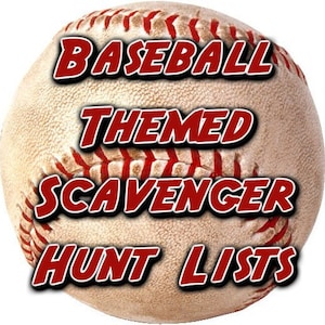 Baseball Themed Scavenger Hunt List Collection