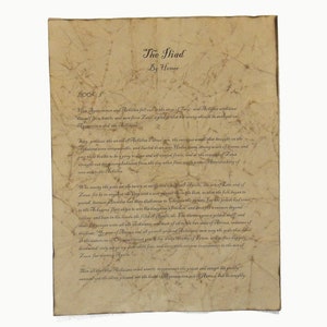The Iliad - Antiqued reproduction of first page