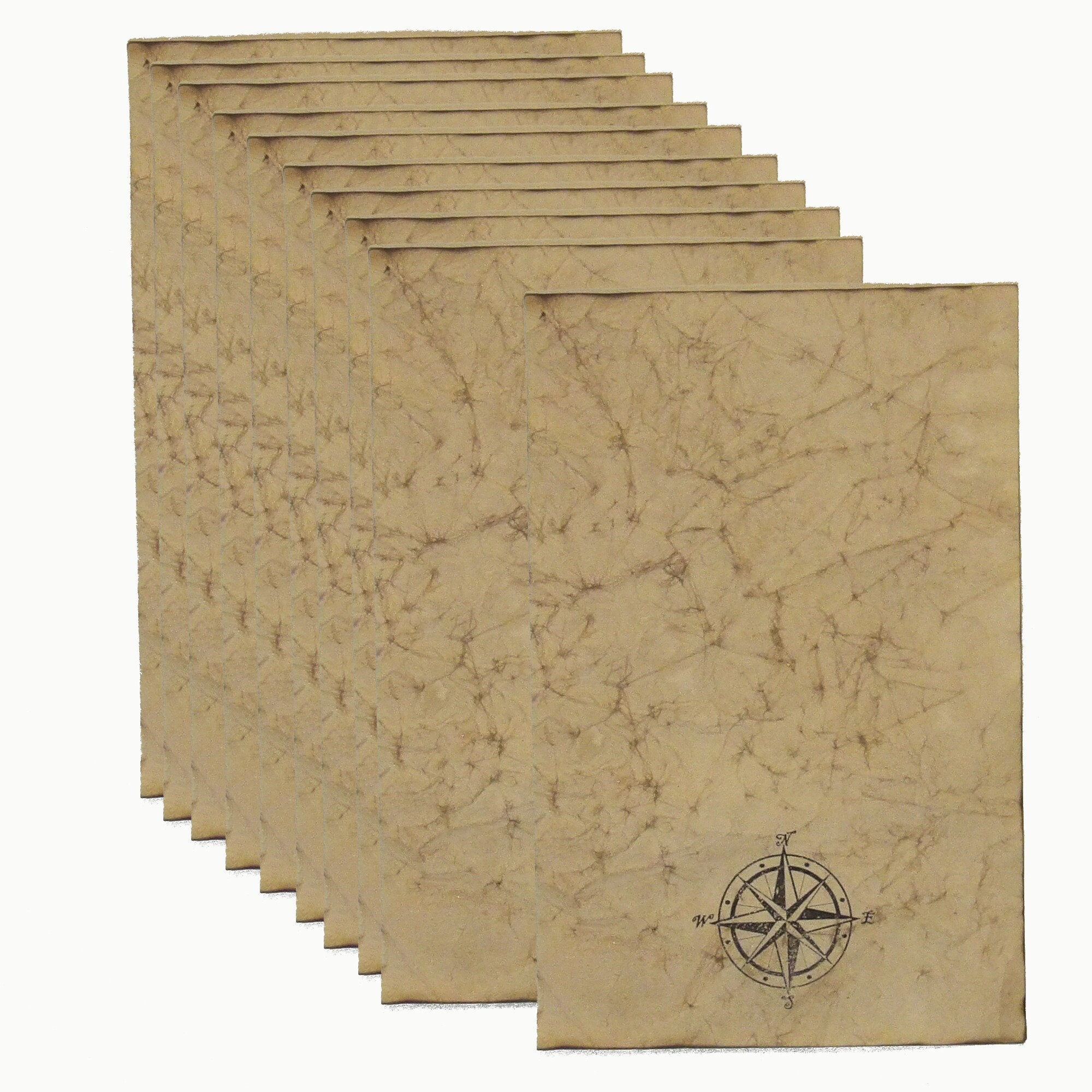 Reasure Paper Pirate Treasure Map Themed Hand Antiqued Paper - 10 Sheets - Half ...