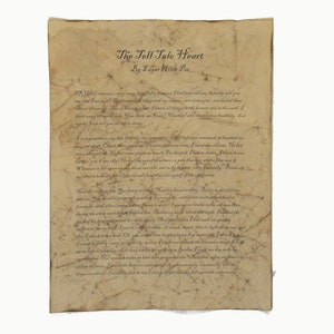 The Tell Tale Heart - Antiqued reproduction of first page