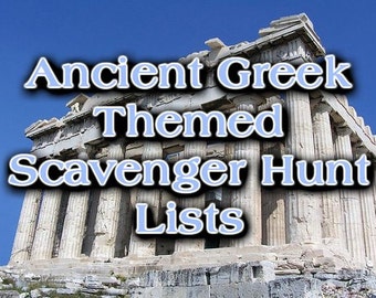 Ancient Greek Themed Scavenger Hunt List Collection
