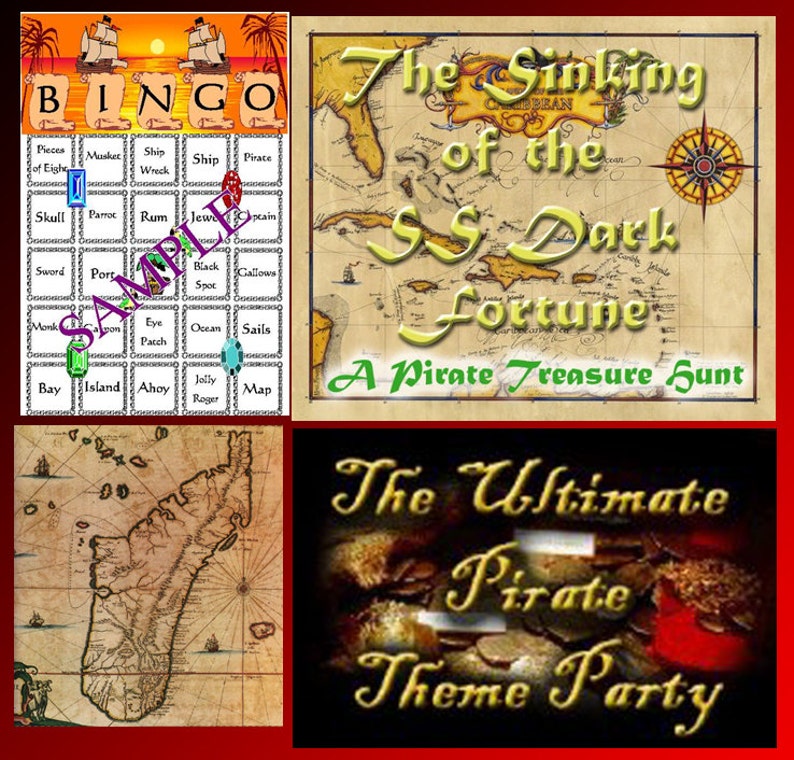4 pirate downloads bingo treasure hunt puzzles and more etsy