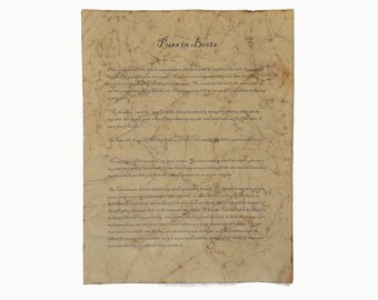 Puss in Boots - Antiqued reproduction of first page