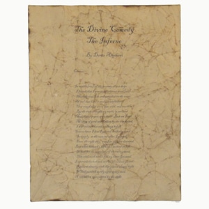 The Divine Comedy - Antiqued reproduction of first page